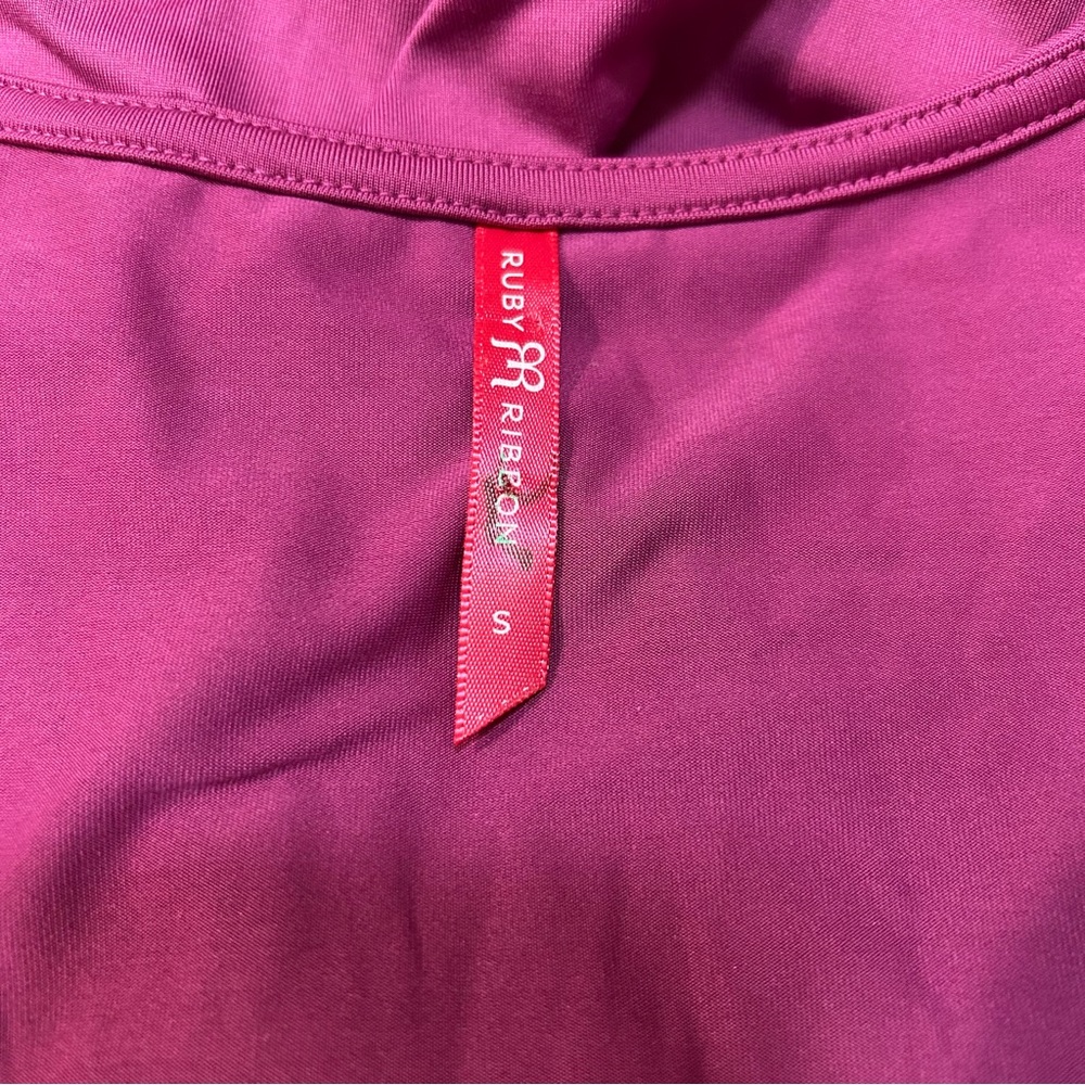 Ruby Ribbon Swing Wrap Top - Picture 3 of 9